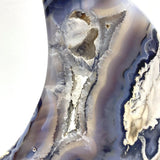 Unique Large Geode Druzy Volcano Agate Moon Carving With Stand(UV - Reactive) 8 - Wholesale Crystals