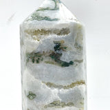 Unique Large Geode Druzy White Moss Agate Point A03 - Wholesale Crystals