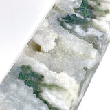 Unique Large Geode Druzy White Moss Agate Point A03 - Wholesale Crystals