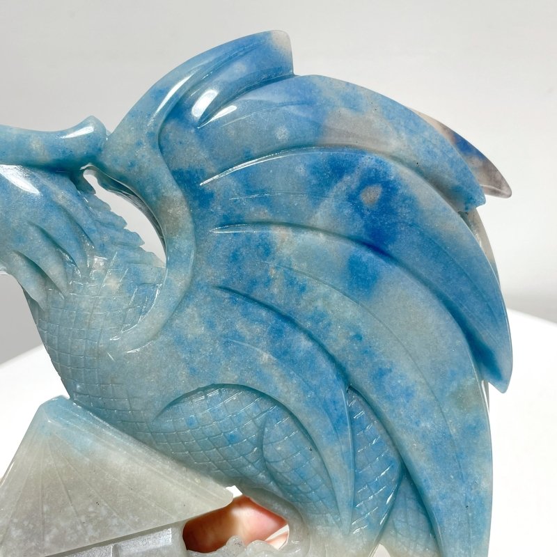 Unique Large Trolleite Flying Dragon and Castle Carving - Wholesale Crystals