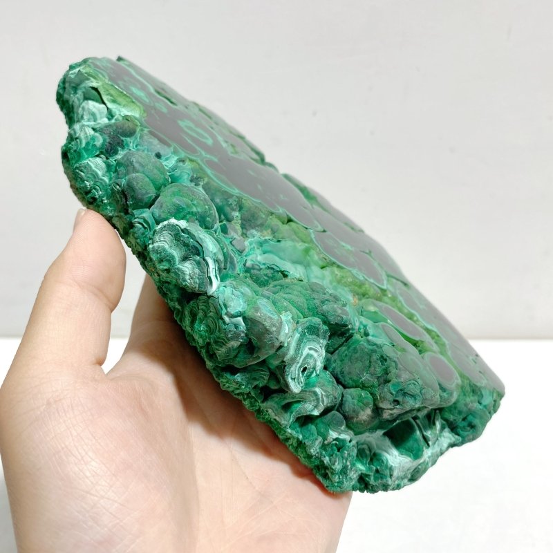 Unique Malachite Raw Bottom With Stand -Wholesale Crystals