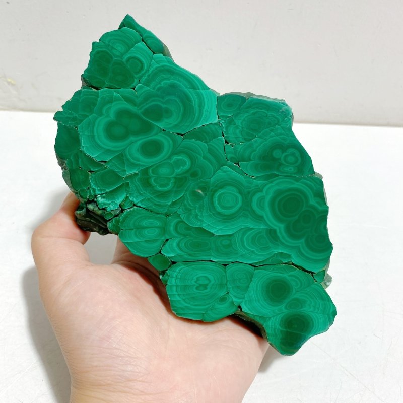 Unique Malachite Slab Raw Bottom With Stand - Wholesale Crystals