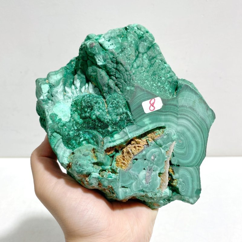 Unique Malachite Specimen Raw Bottom With Stand - Wholesale Crystals