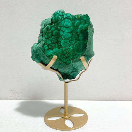 Unique Malachite Specimen Raw Bottom With Stand - Wholesale Crystals