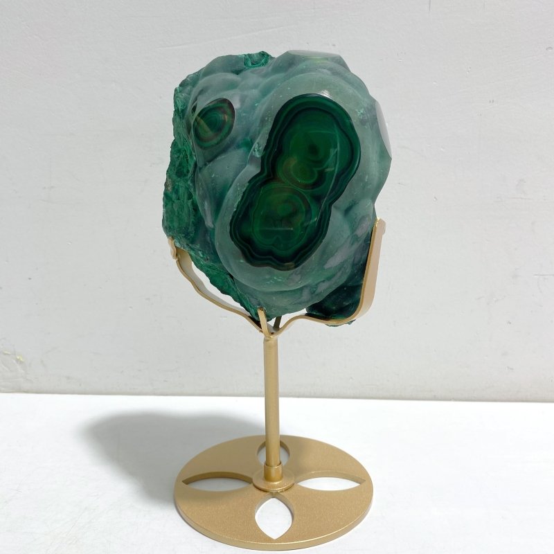 Unique Malachite Specimen Raw Bottom With Stand For Collection - Wholesale Crystals