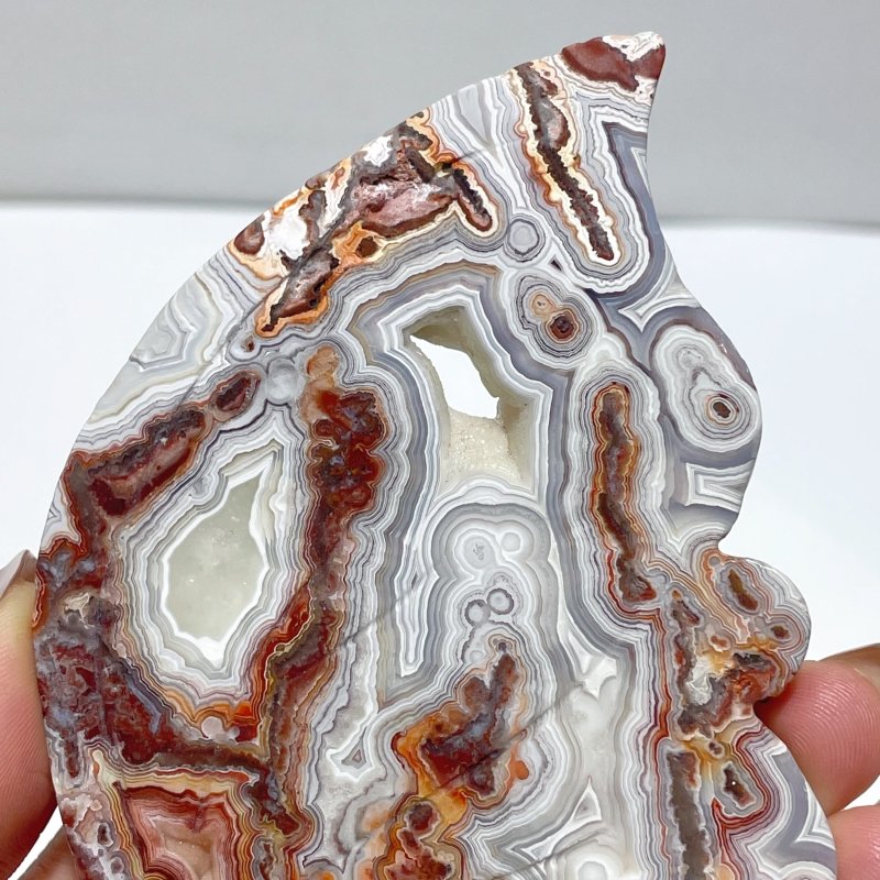 Unique Morocco Agate Butterfly Wing Carving With Stand - Wholesale Crystals