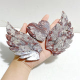 Unique Morocco Agate Heart Wing Carving With Stand - Wholesale Crystals