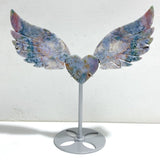 Unique Ocean Jasper Heart Wing Carving With Stand -Wholesale Crystals