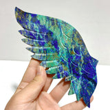 Unique Phoenix Pine Stone Angel Wing Carving With Stand - Wholesale Crystals