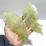 Unique Prehnite Butterfly Wing Carving With Stand - Wholesale Crystals