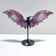 Unique Purple Flower Agate Flying Dragon Wing Carving With Stand - Wholesale Crystals