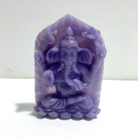 Unique Purple Jade Ganesha Carving - Wholesale Crystals