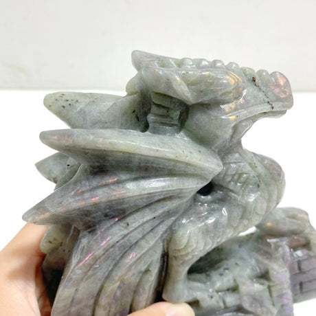 Unique Purple Labradorite Flying Dragon Carving - Wholesale Crystals