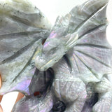 Unique Purple Labradorite Flying Dragon Carving - Wholesale Crystals
