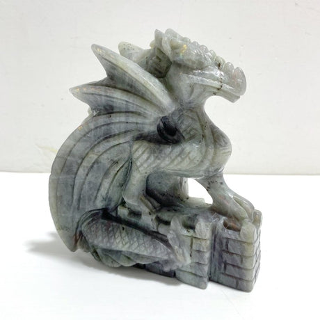 Unique Purple Labradorite Flying Dragon Carving - Wholesale Crystals