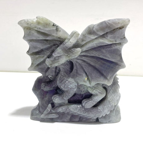 Unique Purple Labradorite Flying Dragon Carving - Wholesale Crystals