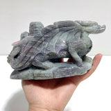 Unique Purple Labradorite Flying Dragon Castle Carving - Wholesale Crystals