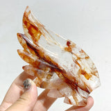 Unique Red Fire Quartz Heart Wing Carving With Stand -Wholesale Crystals