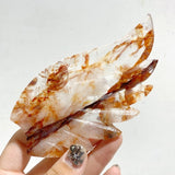 Unique Red Fire Quartz Heart Wing Carving With Stand -Wholesale Crystals