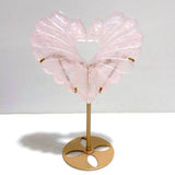 Unique Rose Quartz Heart Carving With Stand - Wholesale Crystals