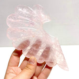 Unique Rose Quartz Heart Carving With Stand - Wholesale Crystals