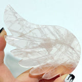 Unique Rose Quartz Wing Carving With Stand - Wholesale Crystals