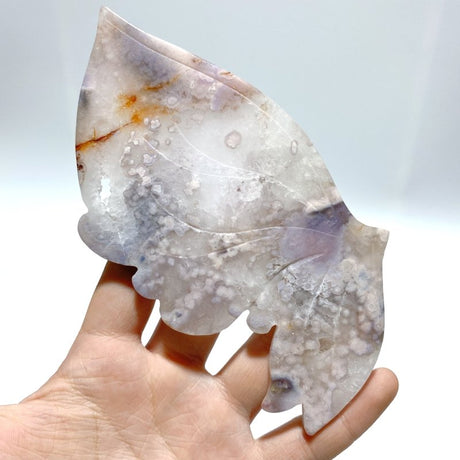 Unique Sakura Flower Agate Butterfly Wing Carving With Stand - Wholesale Crystals