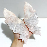 Unique Sakura Flower Agate Butterfly Wing Carving With Stand - Wholesale Crystals