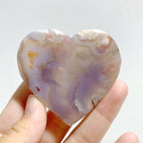 Unique Sakura Flower Agate Heart Wing Carving With Stand -Wholesale Crystals
