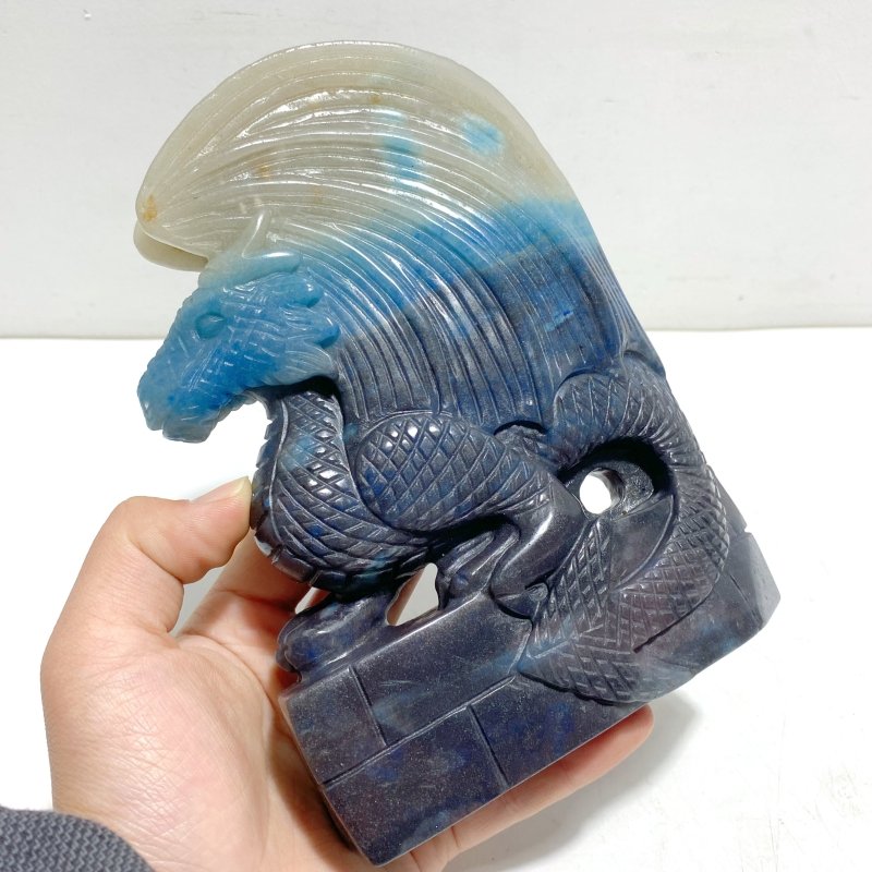 Unique Trolleite Flying Dragon and Castle Carving - Wholesale Crystals