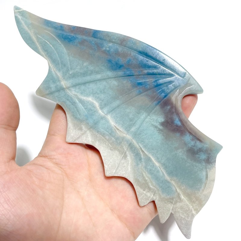 Unique Trolleite Stone Demon And Angel Wing Carving With Stand - Wholesale Crystals