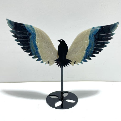 Unique Trolleite Stone Eagle Wing Carving With Stand A05 - Wholesale Crystals