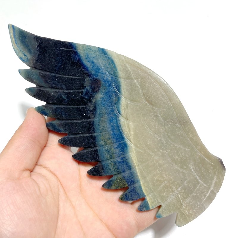 Unique Trolleite Stone Eagle Wing Carving With Stand A05 - Wholesale Crystals
