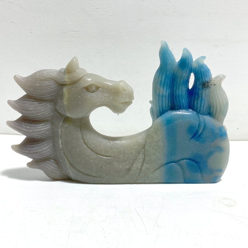 Unique Trolleite Stone Nine - tailed Fox Horse Head Carving - Wholesale Crystals