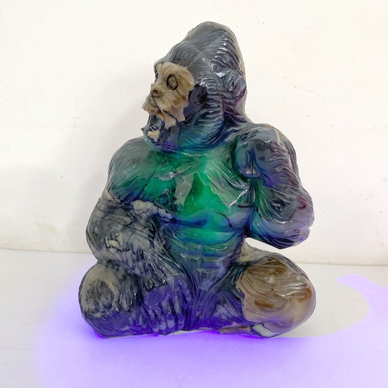 Unique Volcano Agate King Kong Ape Carving 5 -Wholesale Crystals