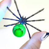 Volcano Agate Sphere Spider Ornament Handmade Alloy Spider Wholesale (UV - Reactive) - Wholesale Crystals