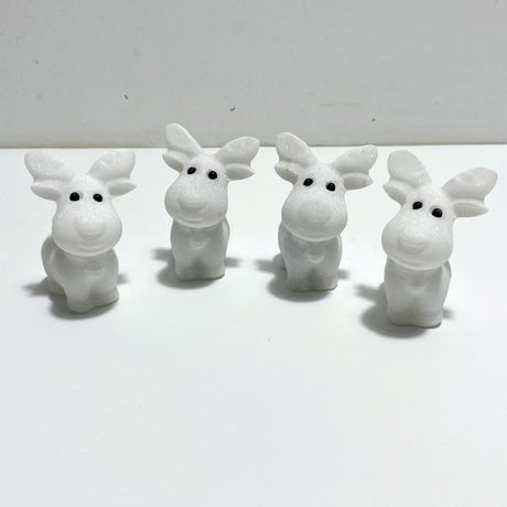 White Marble Christmas Moose Carving Wholesale - Wholesale Crystals