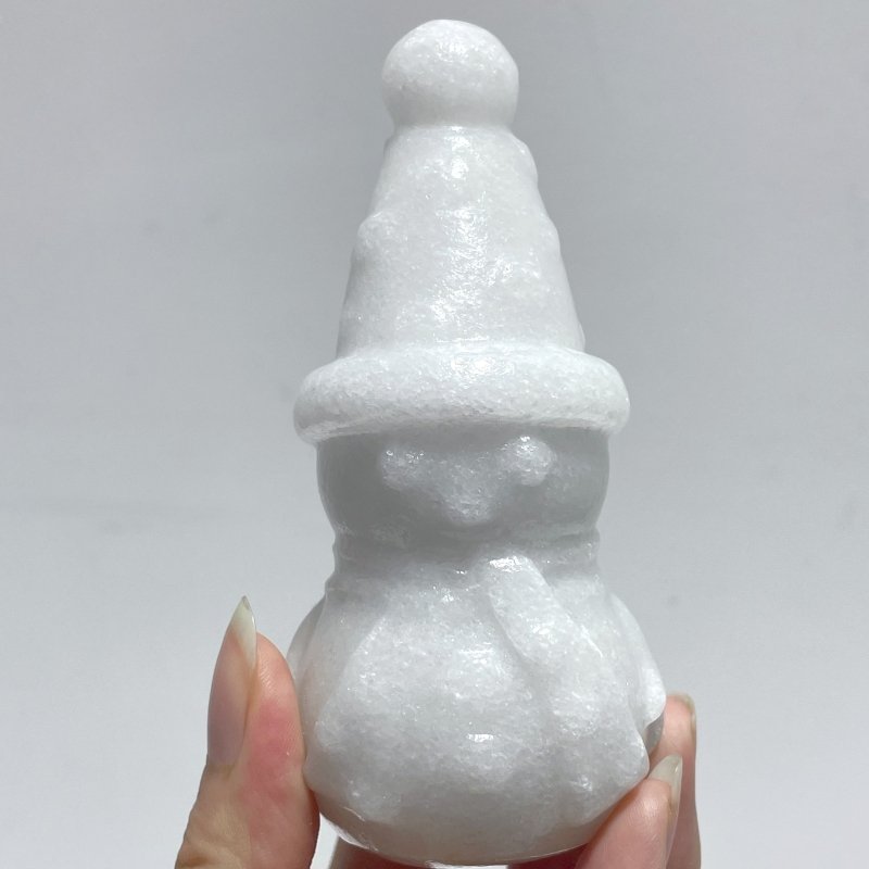 White Marble Snowman Carving Christmas Wholesale(Resin coating) - Wholesale Crystals