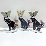 Wholesale Crystal Butterfly Wing Carving with Elephant Metal Stand (Mixed Materials) -Wholesale Crystals