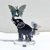 Wholesale Crystal Butterfly Wing Carving with Elephant Metal Stand (Mixed Materials) -Wholesale Crystals