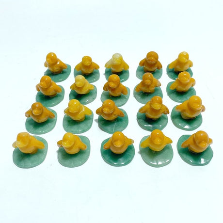 Yellow Agate Duck On Leaf Mini Carving Wholesale - Wholesale Crystals