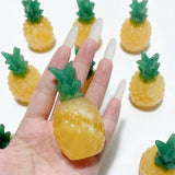 Yellow Calcite Pineapple With Aventurine Leaf Carving Wholesale - Wholesale Crystals