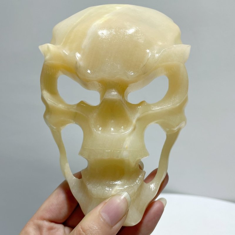 Yellow Calcite Skull Large Mask Carving Wholesale - Wholesale Crystals