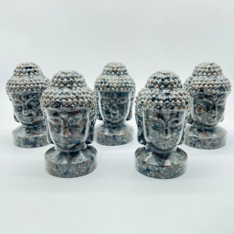 Yooperlite Buddha Head Carving Wholesale (UV Reactive) -Wholesale Crystals