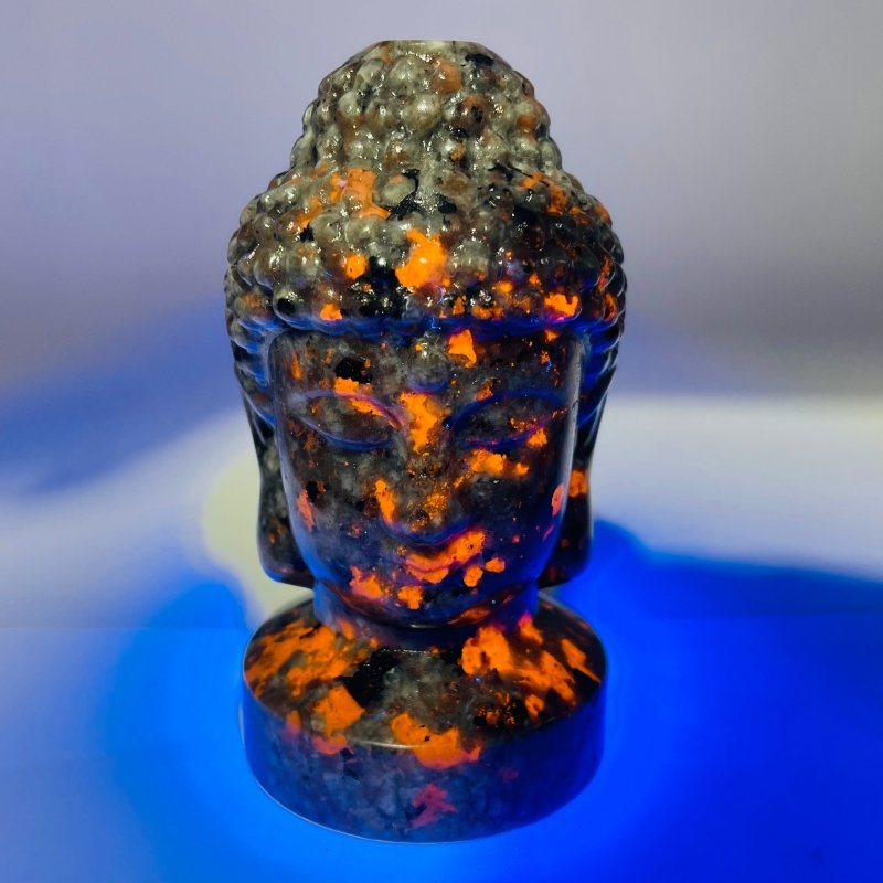 Yooperlite Buddha Head Carving Wholesale (UV Reactive) -Wholesale Crystals