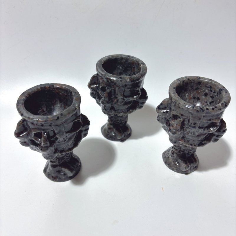Yooperlite Stone Devil's Palm Skull Wineglass Wholesale -Wholesale Crystals