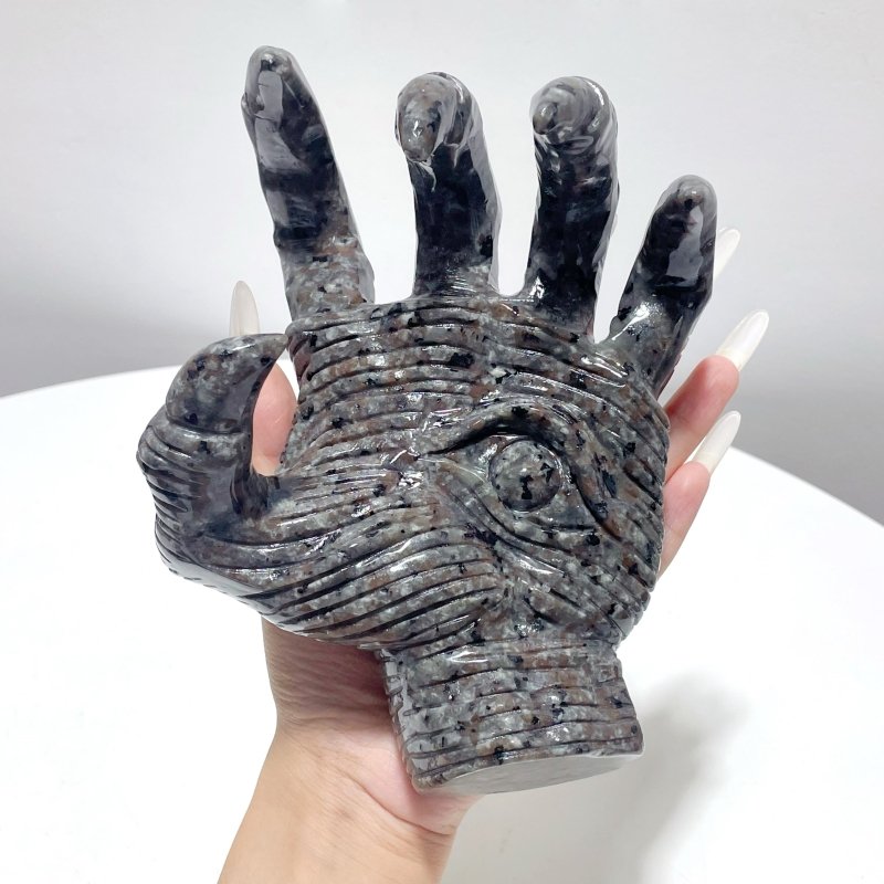 Yooperlite Stone Witchcore Demon Hand Carving - Wholesale Crystals