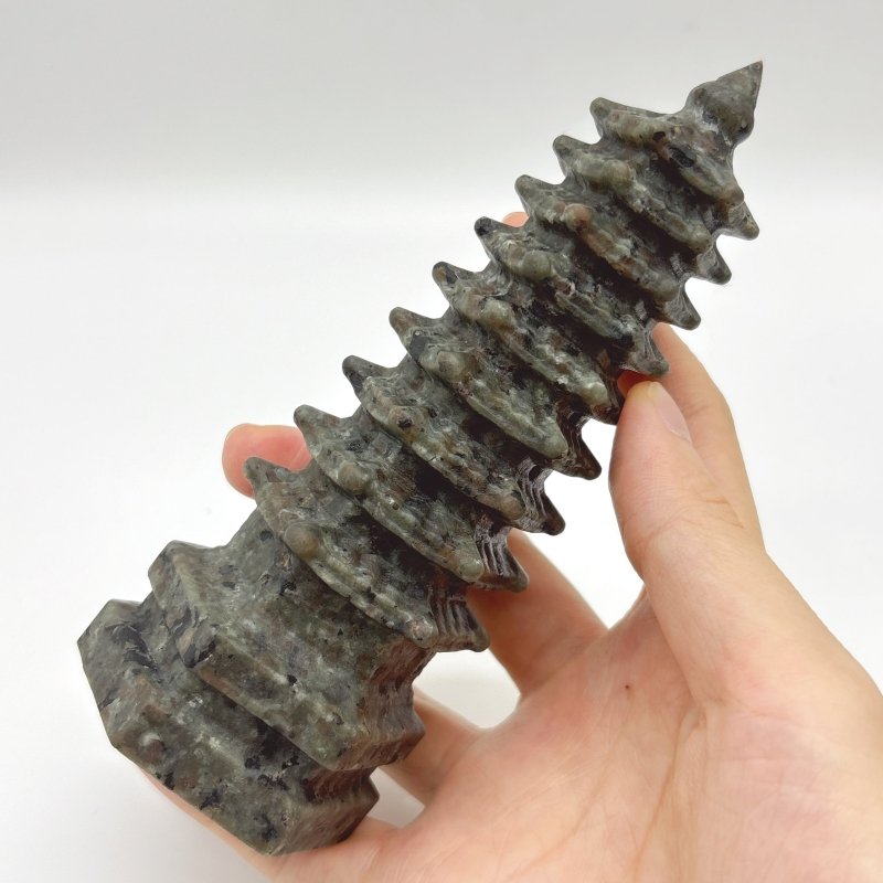 Yooperlite Wenchang Tower 9 - level Pagoda Wholesale (UV Reactive) - Wholesale Crystals