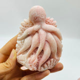 10 Pieces Beautiful Pink Opal Octopus Carving -Wholesale Crystals