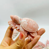 10 Pieces Beautiful Pink Opal Sea Turtle Carving -Wholesale Crystals